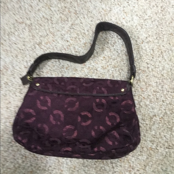 Coach NWOT burgundy bag w/ leather strap W 9” L 7” - Picture 3 of 4